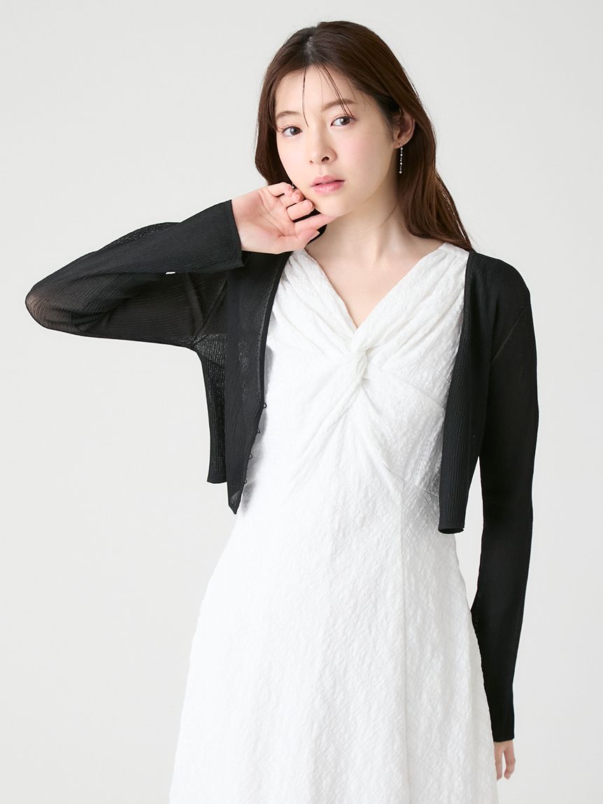 洗える】シアーリブカーディガン(カーディガン)｜TOPS（トップス