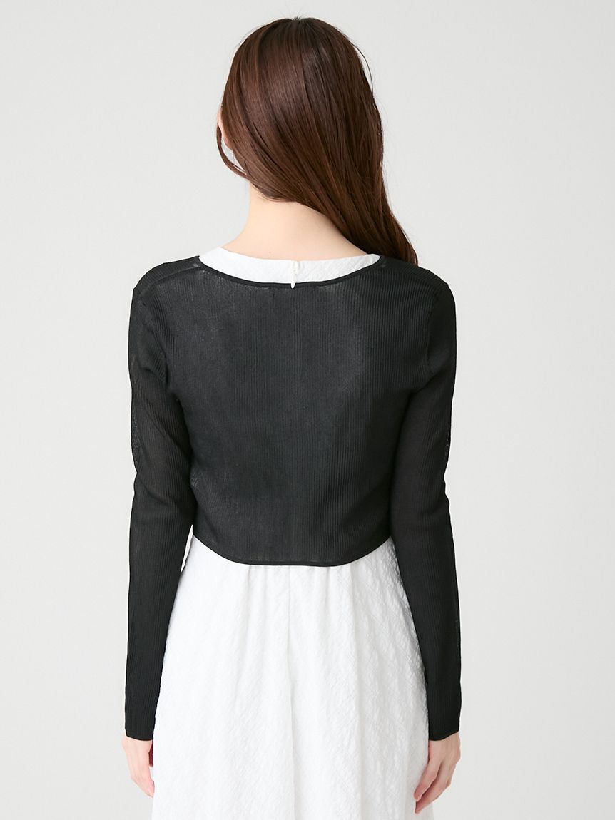 洗える】シアーリブカーディガン(カーディガン)｜TOPS（トップス