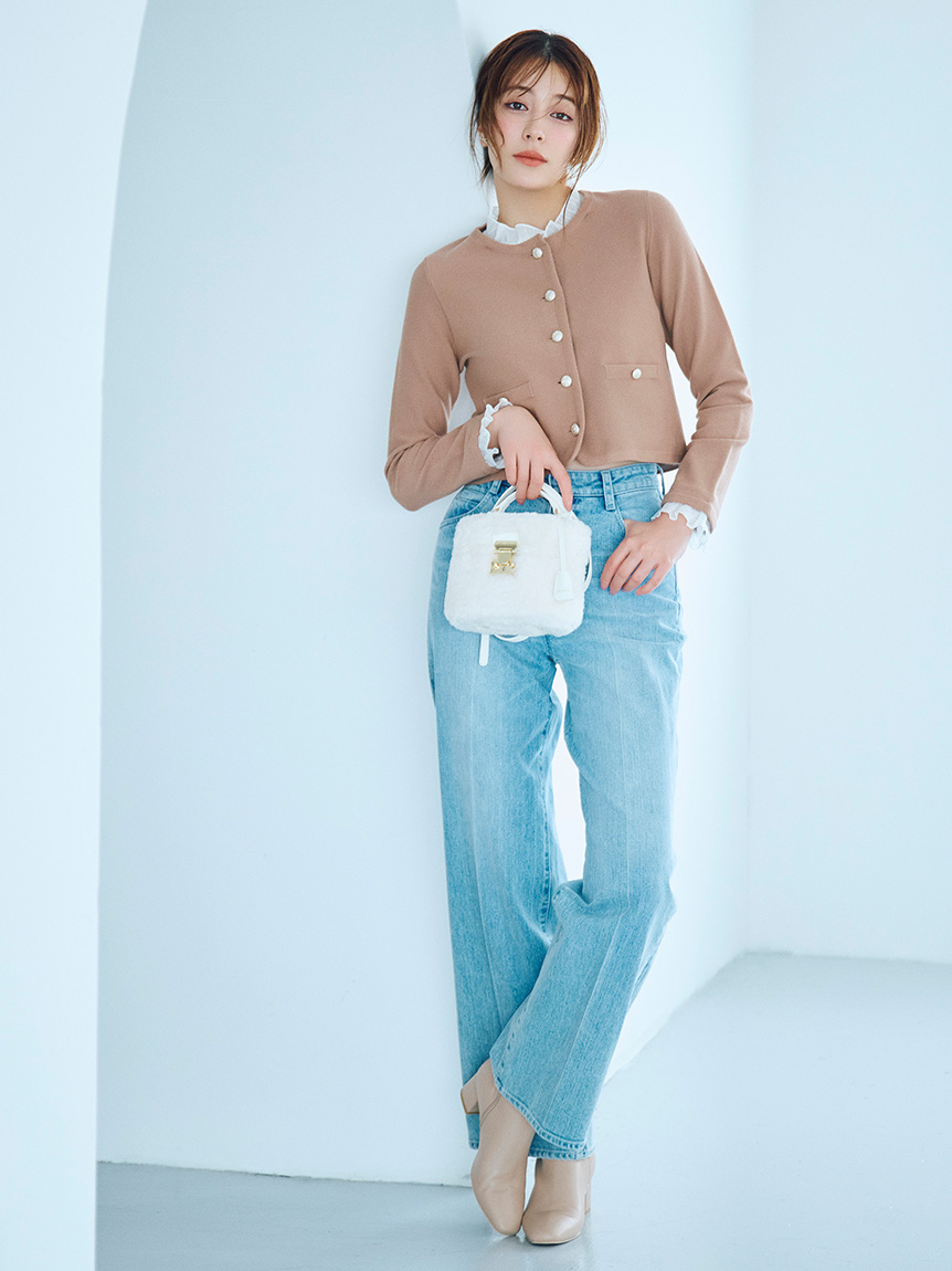 洗える】フリルデタッチャブルカーディガン(ニットプルオーバー)｜TOPS
