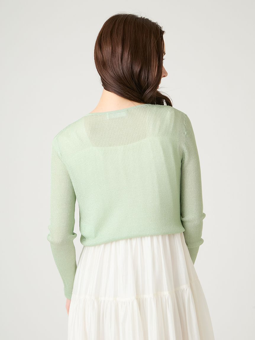 洗える】ラメシアーリブカーディガン(カーディガン)｜TOPS（トップス