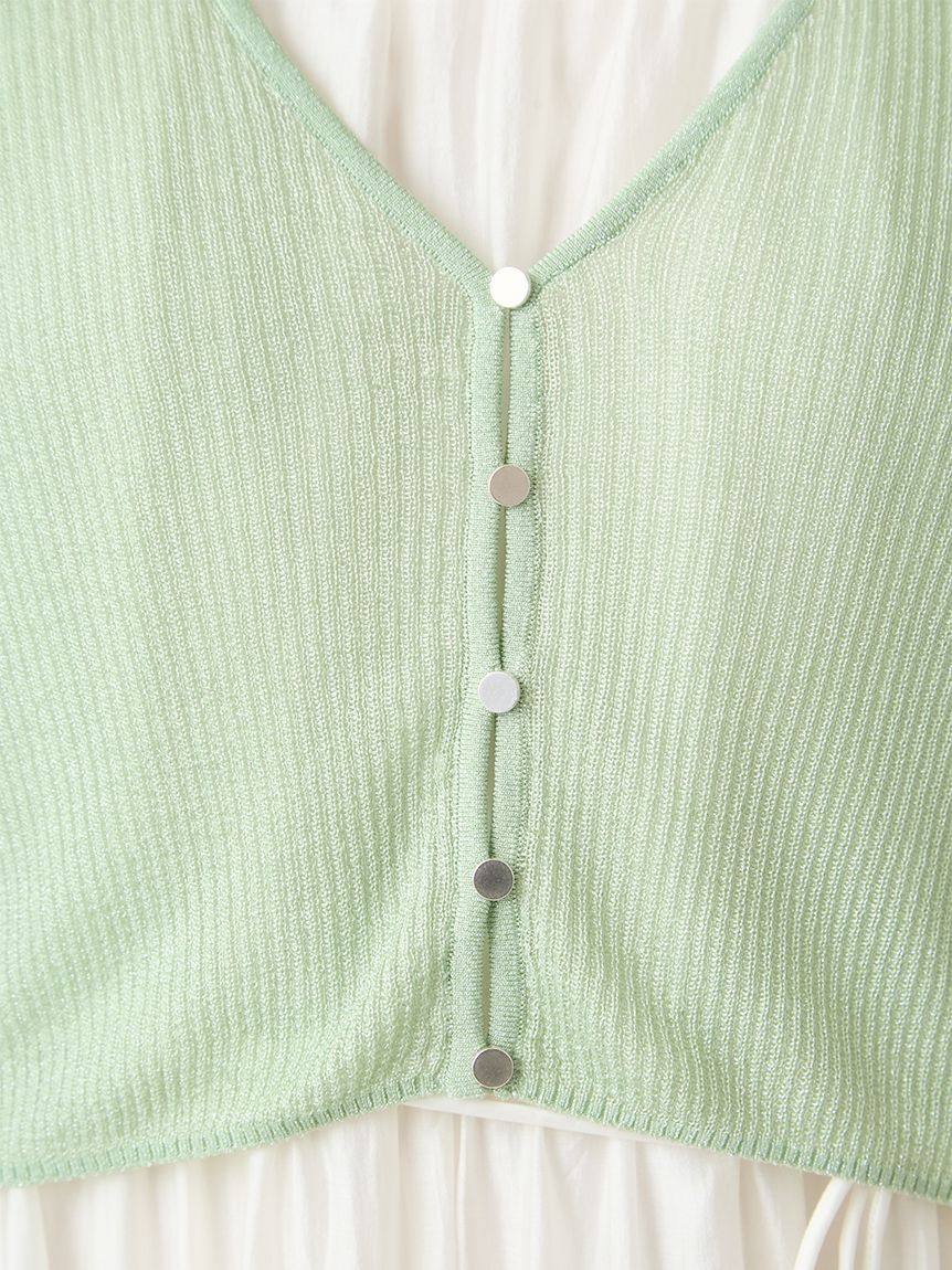 洗える】ラメシアーリブカーディガン(カーディガン)｜TOPS（トップス