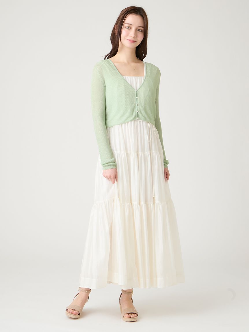 洗える】ラメシアーリブカーディガン(カーディガン)｜TOPS（トップス