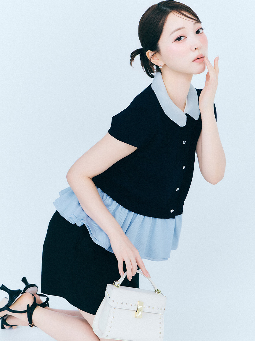 WEB限定カラー】デタッチャブルペプラムカーディガン(ニットプル