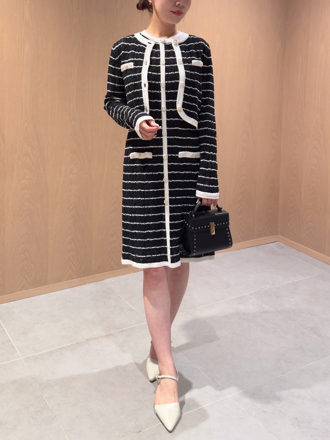 洗える】トリム透かし柄カーディガン(カットソー)｜TOPS（トップス