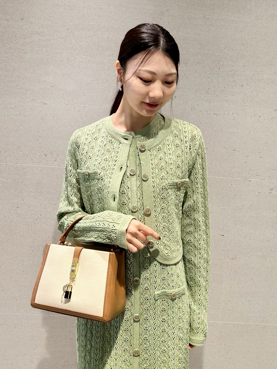 洗える】トリム透かし柄カーディガン(カットソー)｜TOPS（トップス