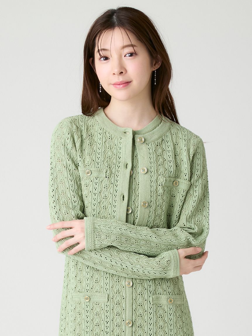 トリム透かし柄カーディガン(カットソー)｜TOPS（トップス）｜CELFORD
