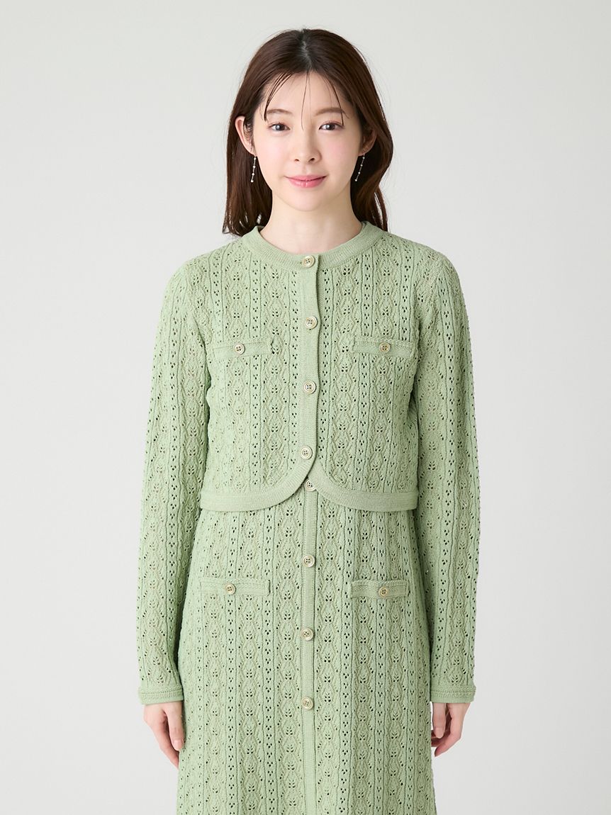 トリム透かし柄カーディガン(カットソー)｜TOPS（トップス）｜CELFORD
