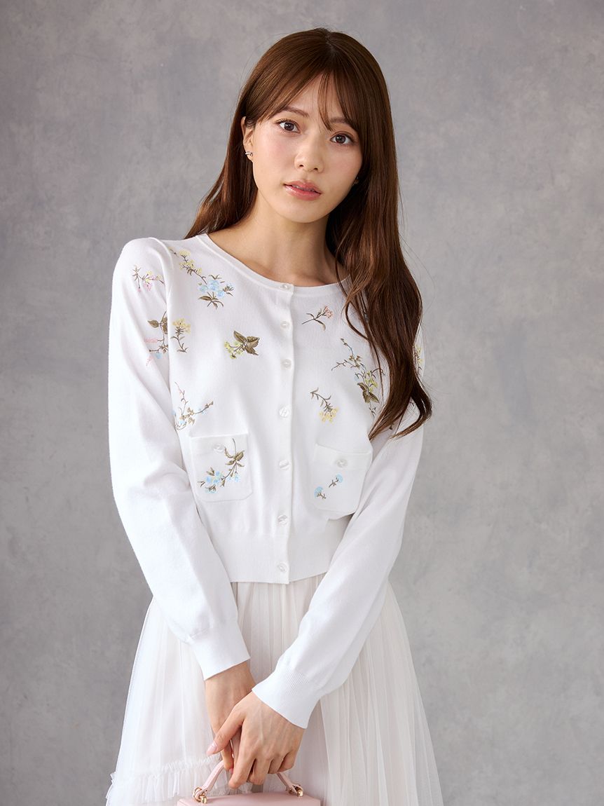 フローラルエンブロイダリーカーディガン(ニットプルオーバー)｜TOPS