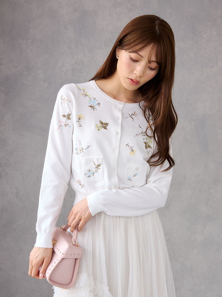 フローラルエンブロイダリーカーディガン(ニットプルオーバー)｜TOPS