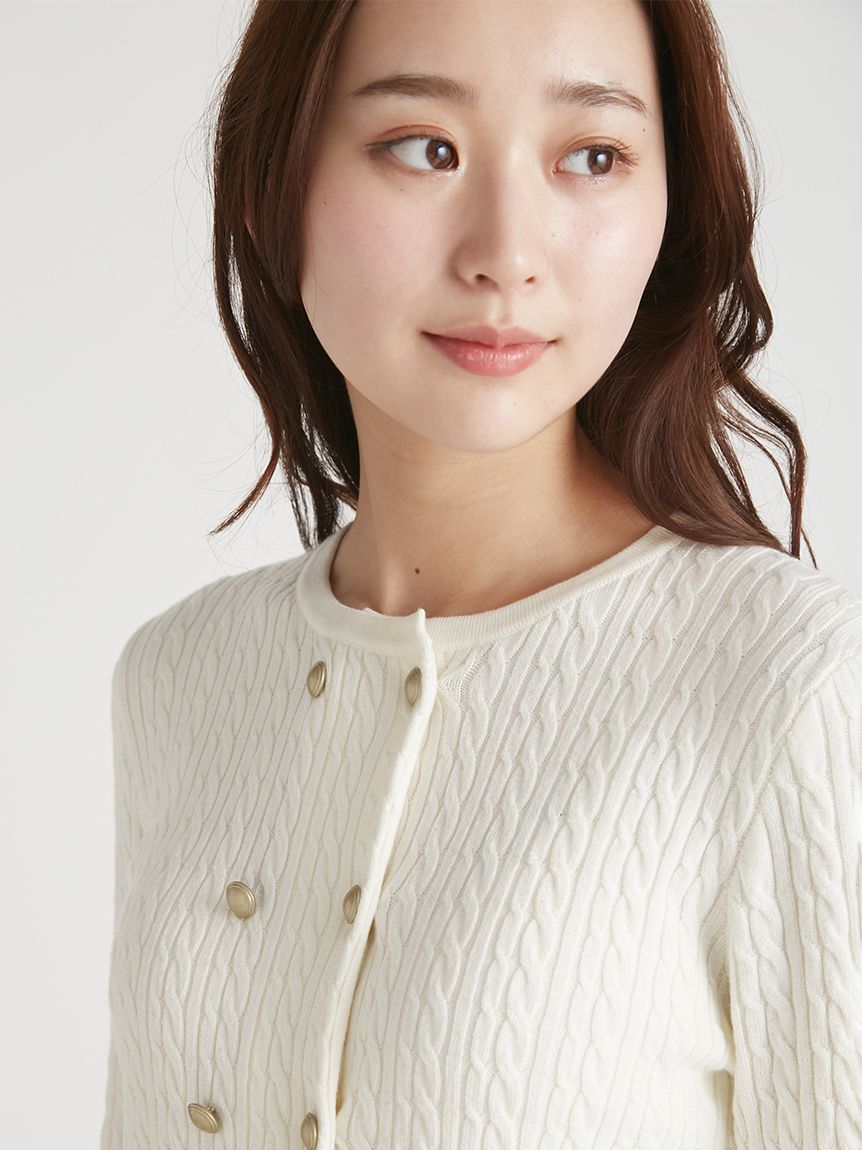 カシミア混ファートリムニットカーディガン(ニットプルオーバー)｜TOPS
