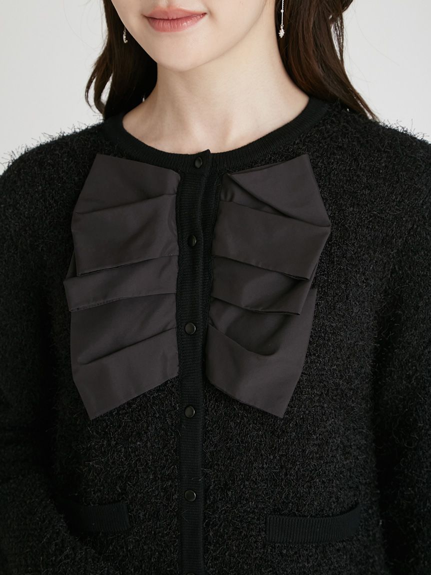 セルフォード　リボン　カーディガン　新品　ブラック　ダブルリボンニットジャケット ダブルリボンニットジャケット(ジャケット・ブルゾン)｜OUTER