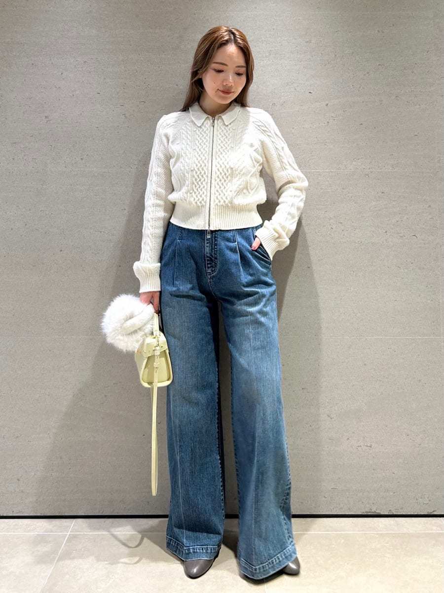 2023年モデル アルチビオ ジップアップ ニット ブルゾン 黒 40　D362 アラン柄ニットブルゾン(ニットプルオーバー)｜TOPS（トップス