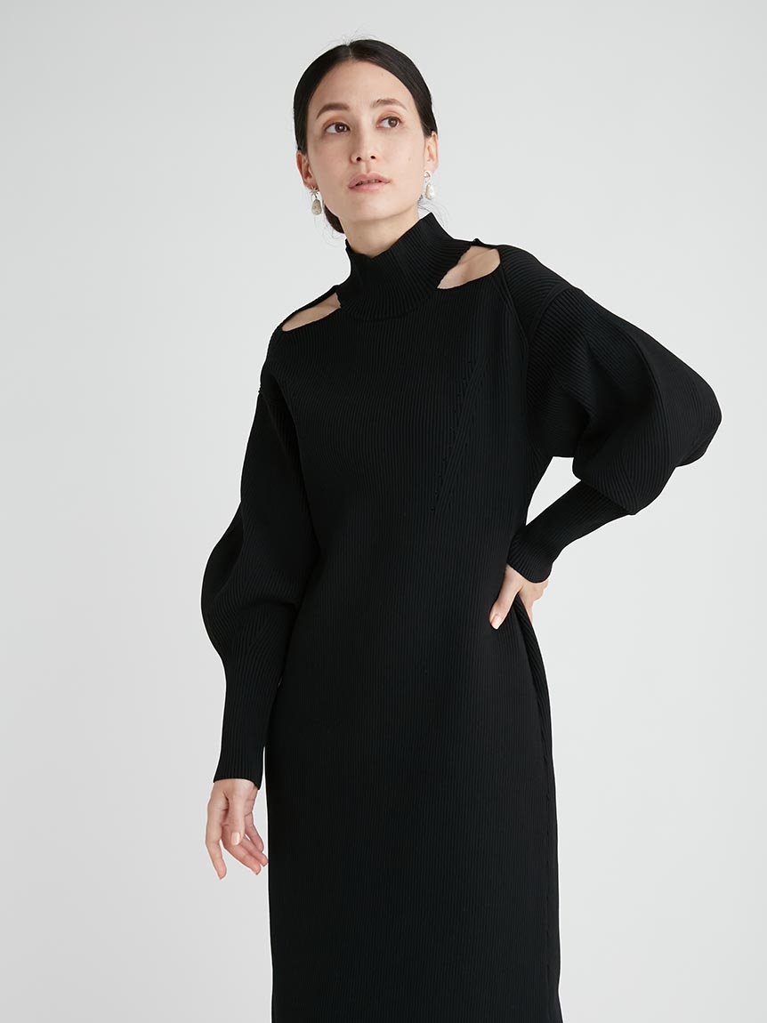 カットアウトニットワンピース(ニットワンピース)|DRESS(ドレス