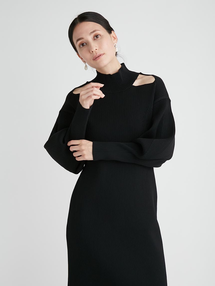 カットアウトニットワンピース(ニットワンピース)|DRESS(ドレス