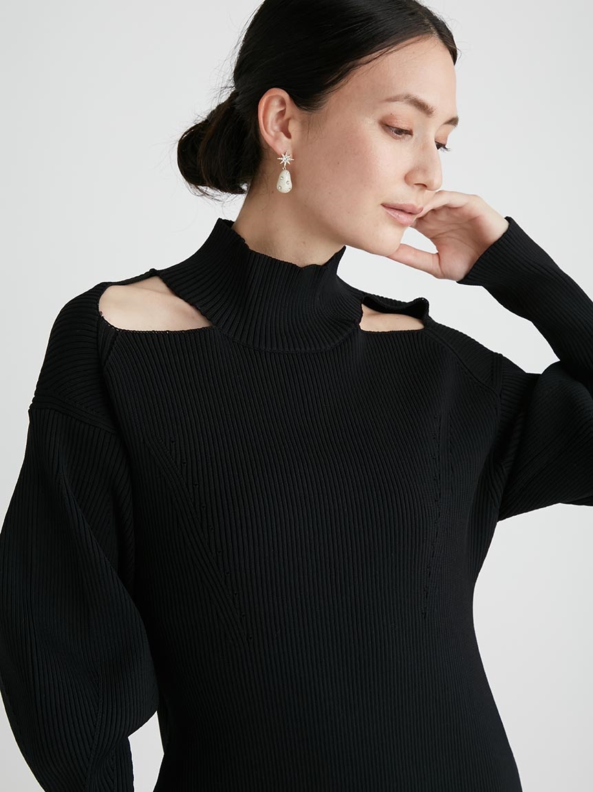 カットアウトニットワンピース(ニットワンピース)|DRESS(ドレス