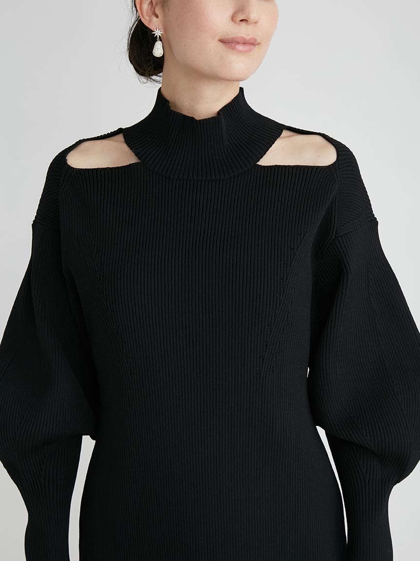 カットアウトニットワンピース(ニットワンピース)|DRESS(ドレス