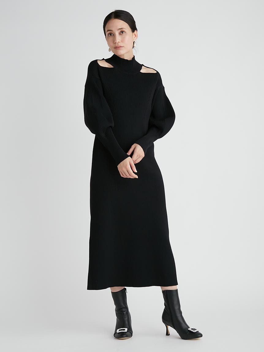 カットアウトニットワンピース(ニットワンピース)|DRESS