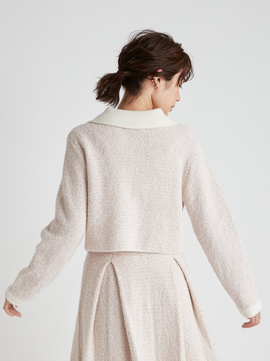 襟付きツイードセットアップ(ニットワンピース)|DRESS(ドレス