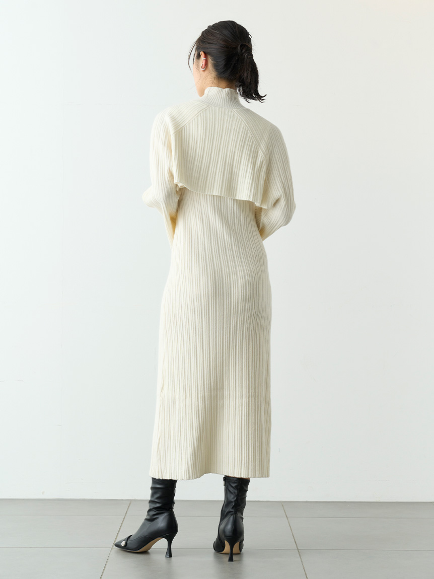 ケープロングニットワンピース(ニットワンピース)｜DRESS（ドレス