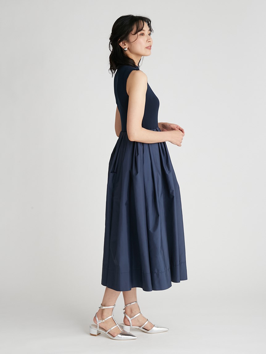 ハーフジップニットドッキングワンピース(ニットワンピース)｜DRESS