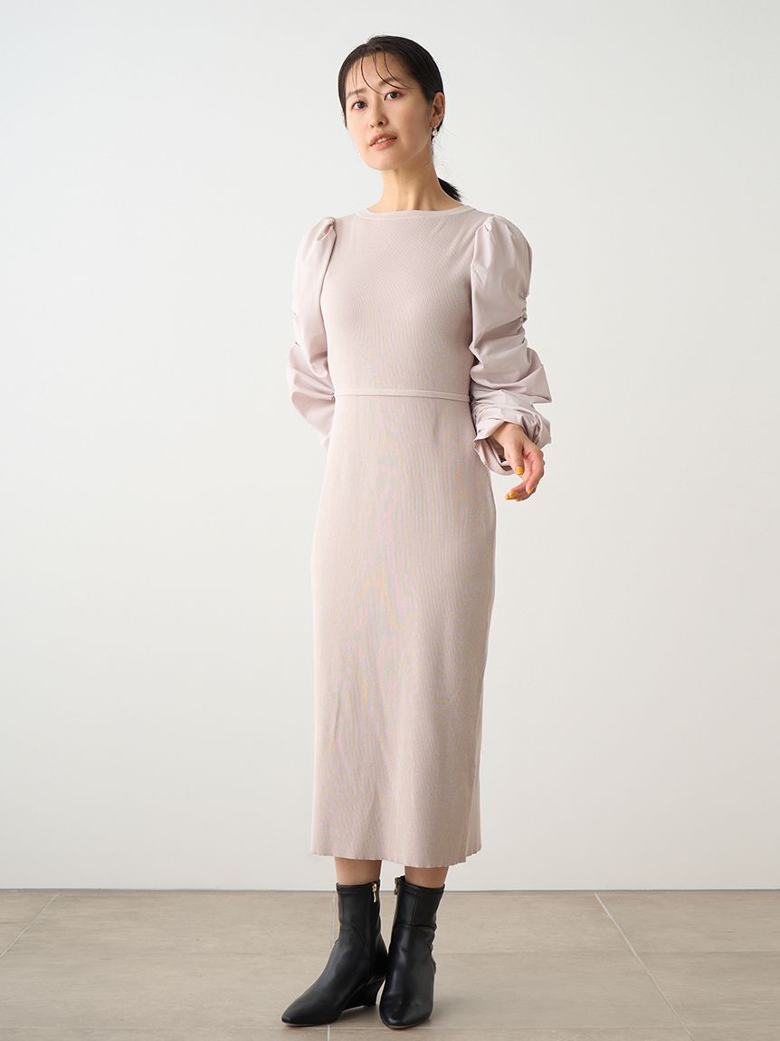 2WAYドッキングリボンニットワンピース(ニットワンピース)｜DRESS