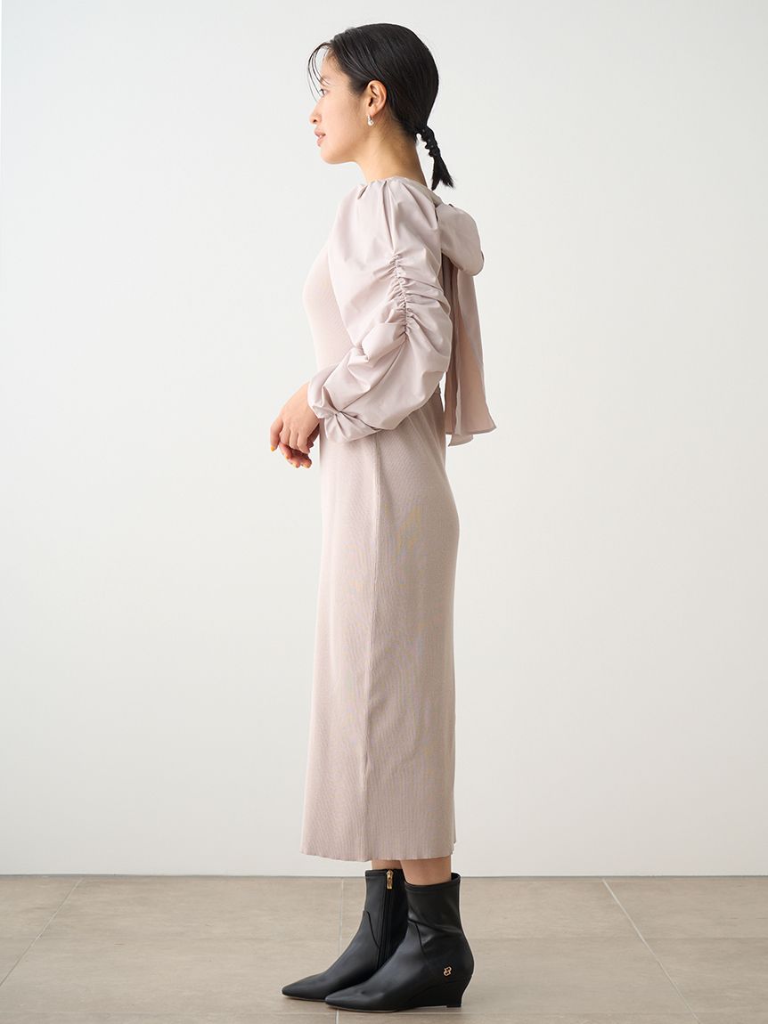 2WAYドッキングリボンニットワンピース(ニットワンピース)｜DRESS