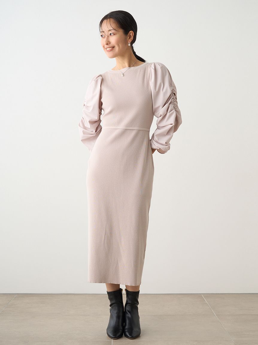 2WAYドッキングリボンニットワンピース(ニットワンピース)｜DRESS