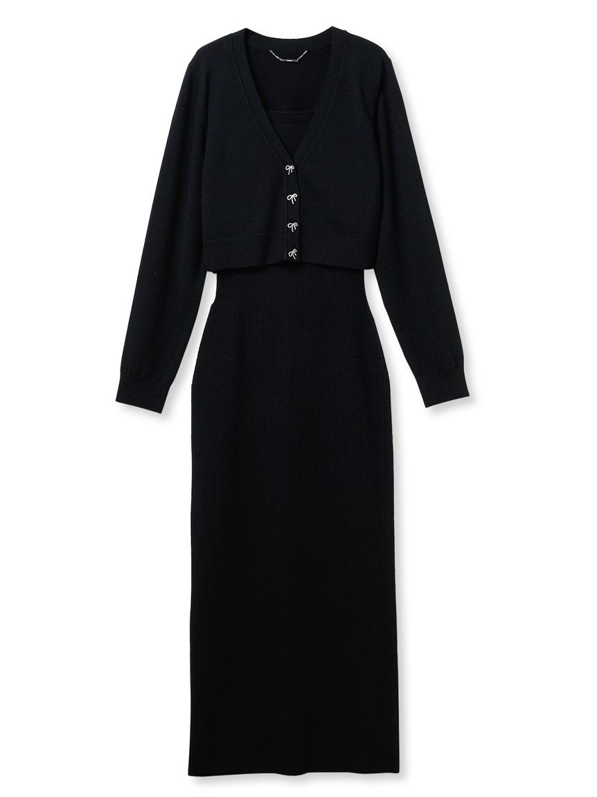 ビジューリボンニットアンサンブル(デイリーワンピース)｜DRESS