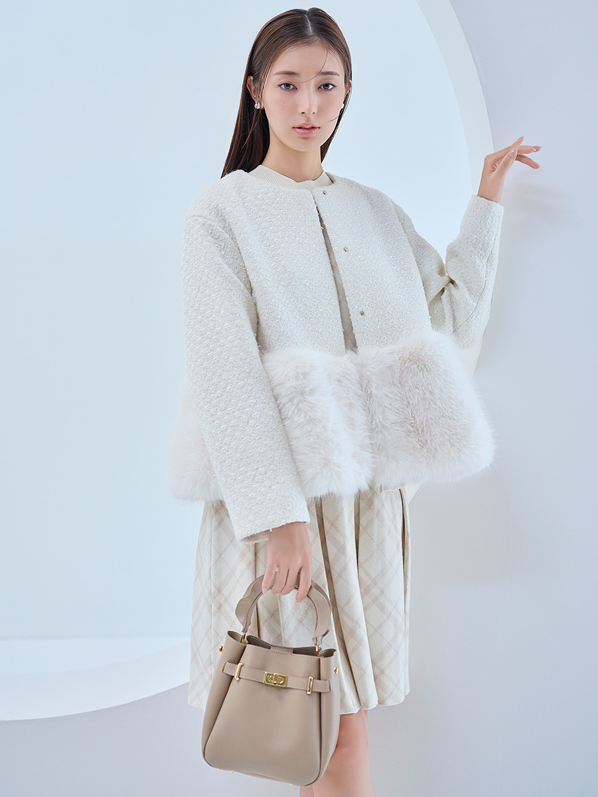 ソヴ ノースリーブフレアワンピース プリーツ ニット 美シルエット フォーマル NOLLEY'S Sophi ワンピース プリーツ風ニットワンピース