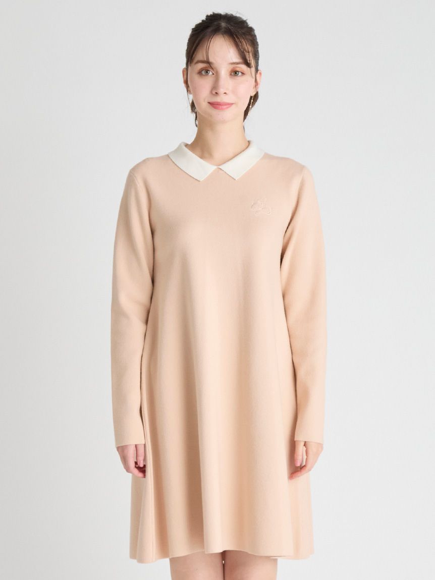 【値下げ】CELFORD 襟付きニットワンピース 2way Aライン 衿付きAラインニットワンピース(デイリーワンピース)｜DRESS