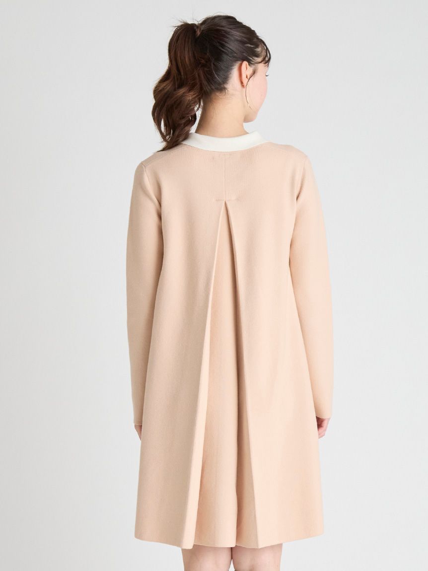 衿付きAラインニットワンピース(デイリーワンピース)｜DRESS