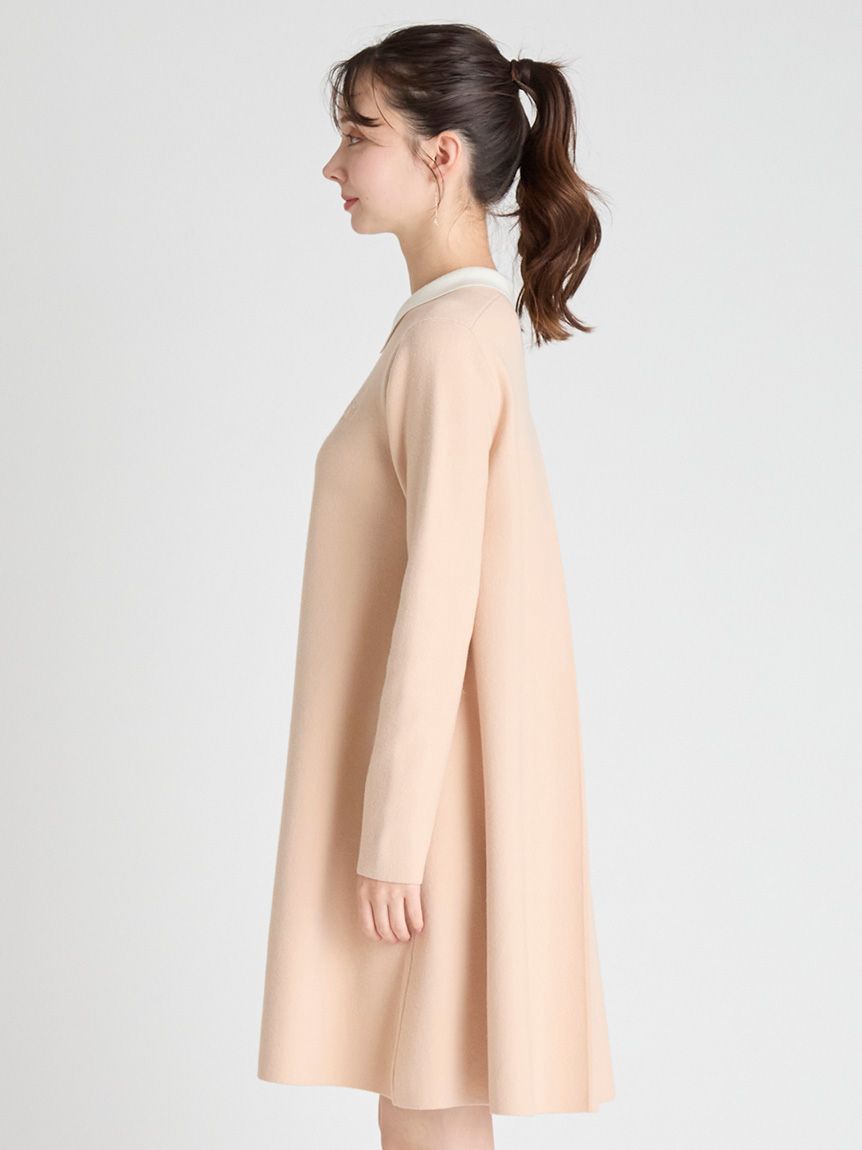 【値下げ】CELFORD 襟付きニットワンピース 2way Aライン 衿付きAラインニットワンピース(デイリーワンピース)|DRESS