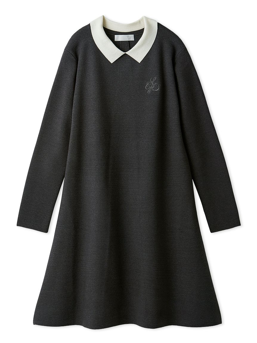 【値下げ】CELFORD 襟付きニットワンピース 2way Aライン 衿付きAラインニットワンピース(デイリーワンピース)｜DRESS
