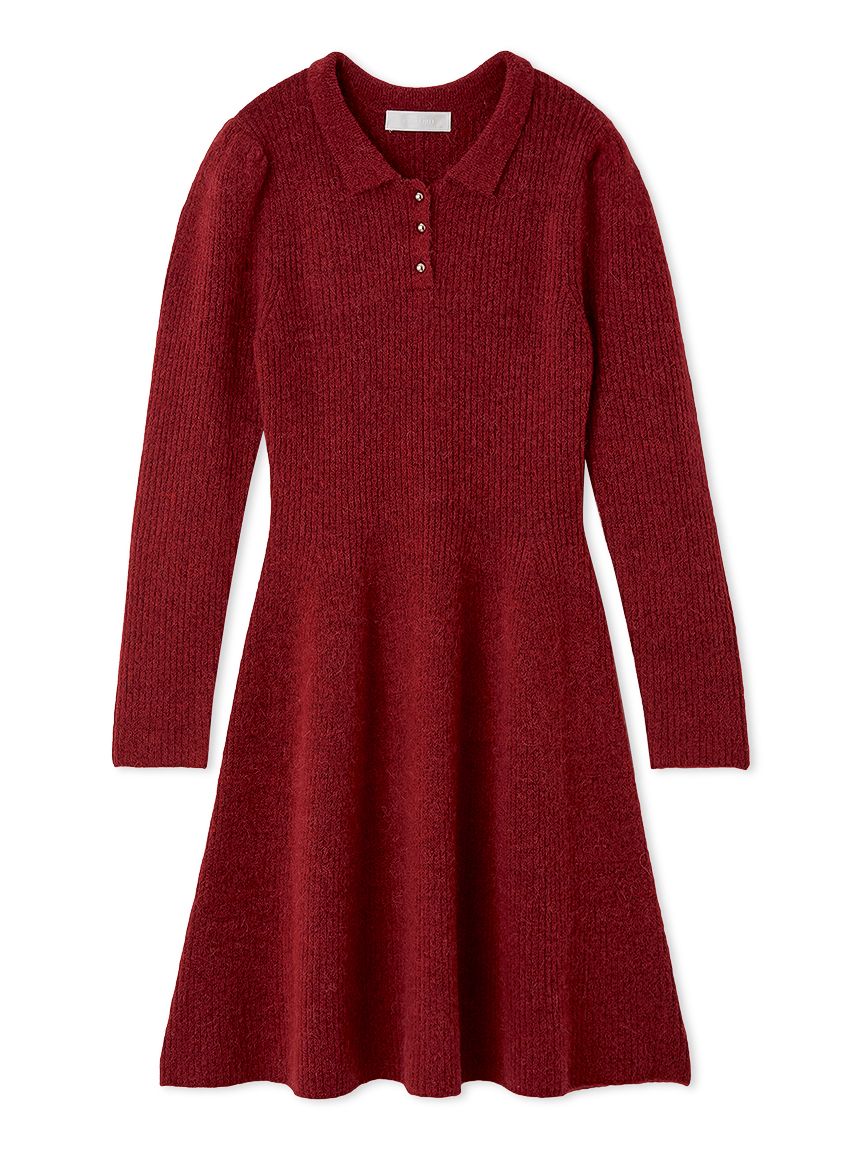 ※eriLASUD・RADIATE ワンピース2点セット.*˚‧ SET]フロントスリットコード刺繍ニットワンピース+シアータック