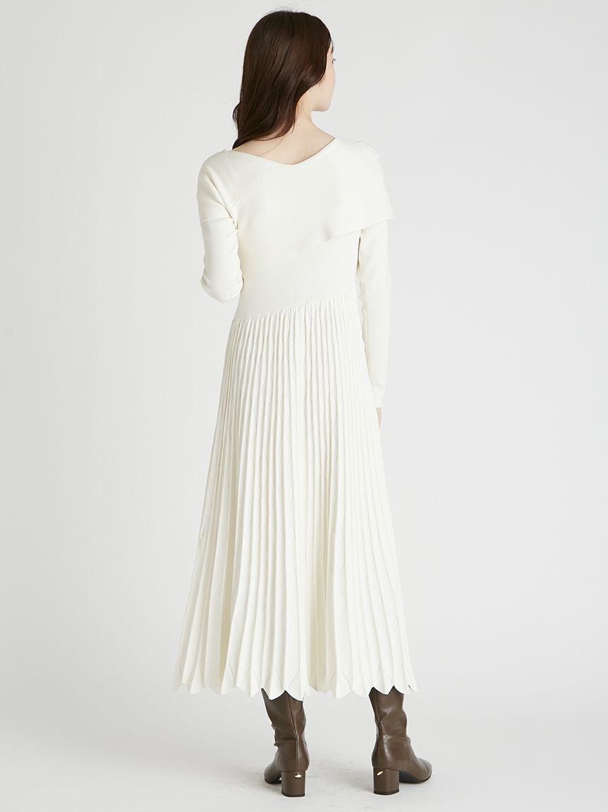 アシメオフショルニットワンピース(ニットワンピース)｜DRESS（ドレス