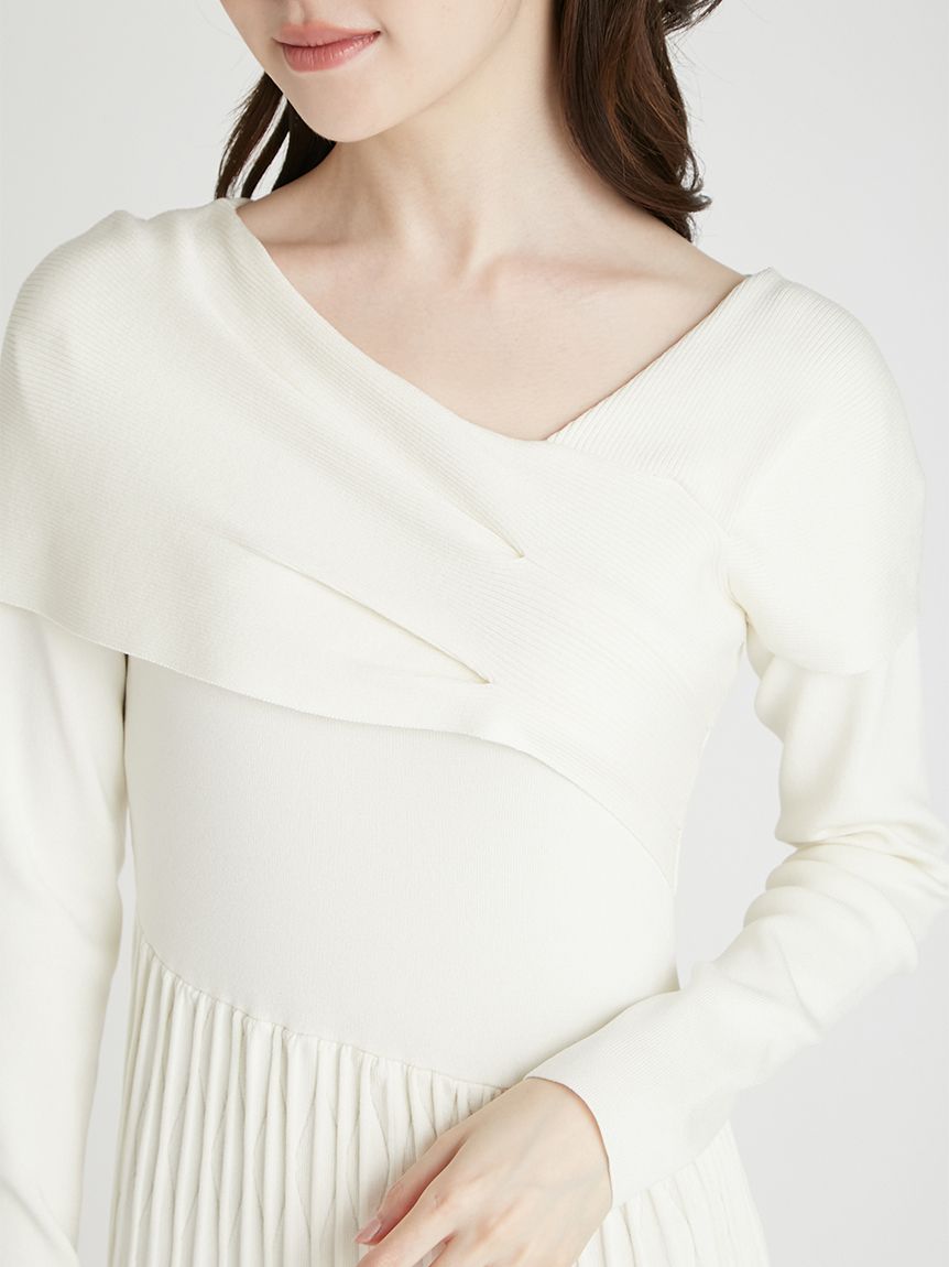 セルフオード アシメオフショルニットワンピース(ニットワンピース)｜DRESS（ドレス