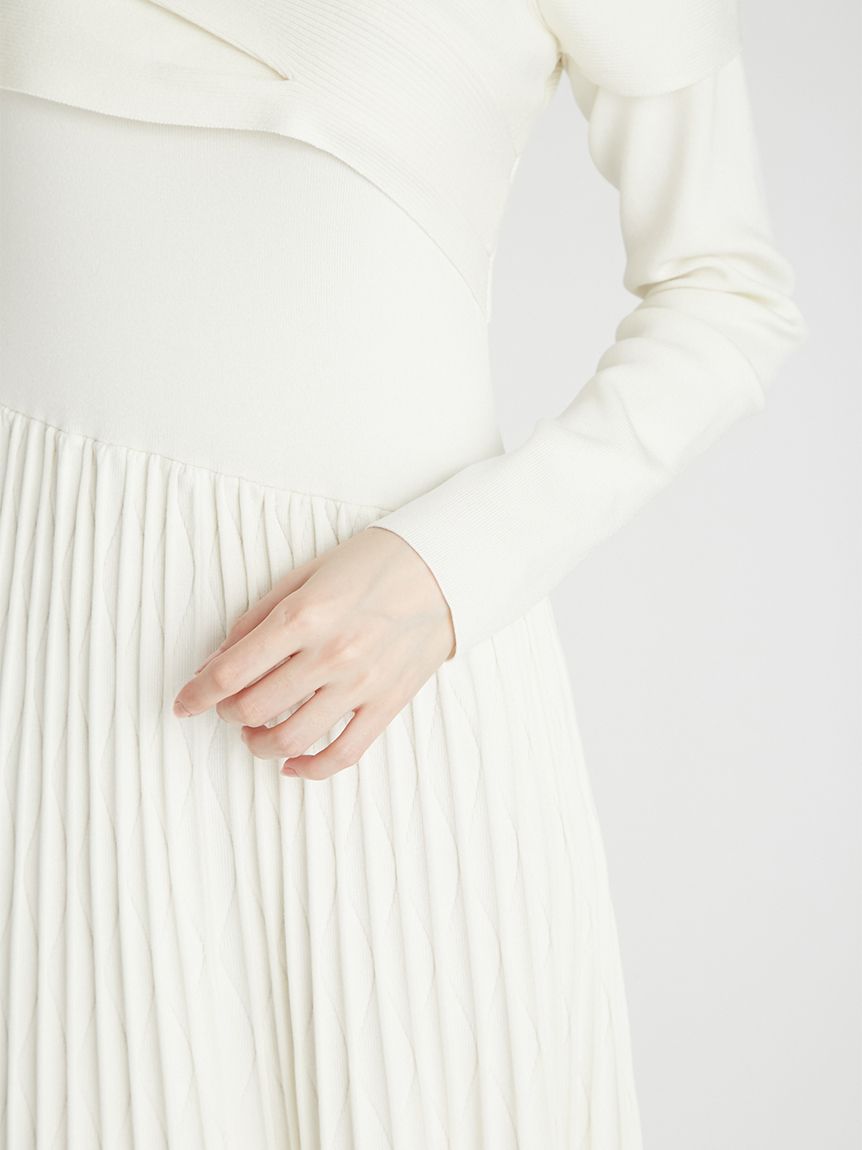 アシメオフショルニットワンピース(ニットワンピース)｜DRESS（ドレス