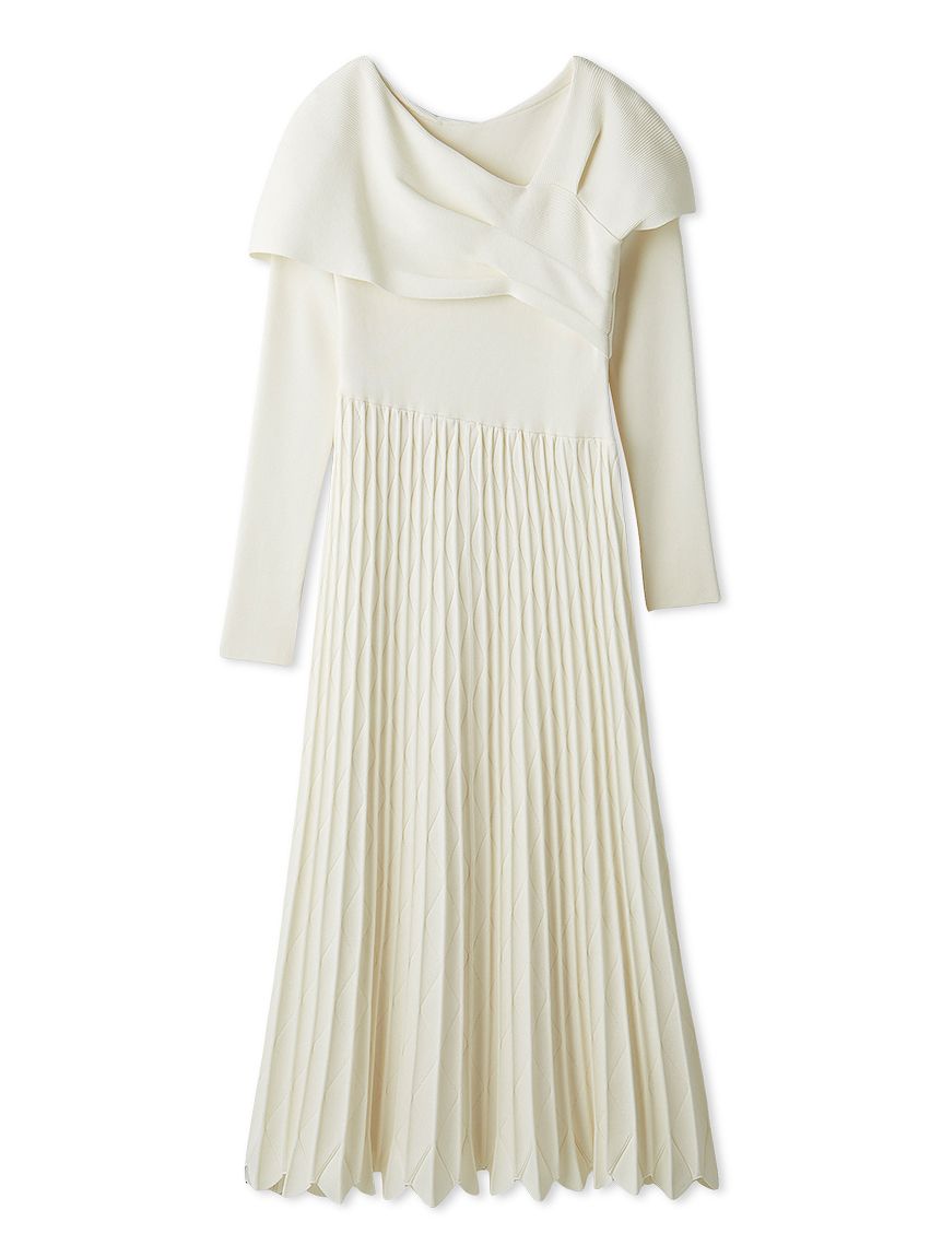 アシメオフショルニットワンピース(ニットワンピース)｜DRESS（ドレス
