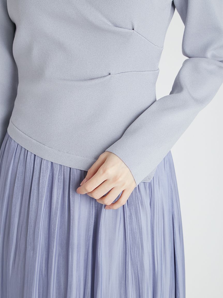 アシメネックニットドッキングワンピース(ニットワンピース