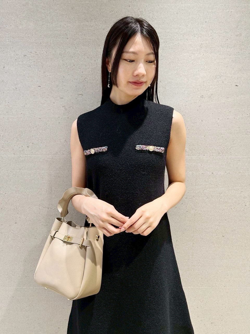 限定カラーあり】トリムミニニットワンピースセット(デイリー