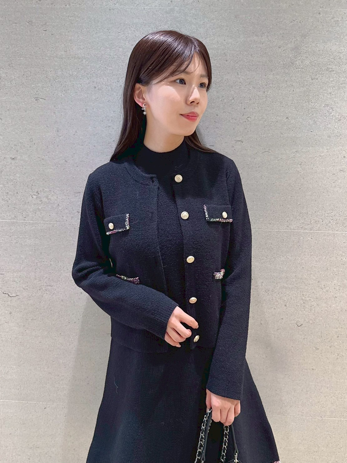 限定カラーあり】トリムミニニットワンピースセット(デイリー
