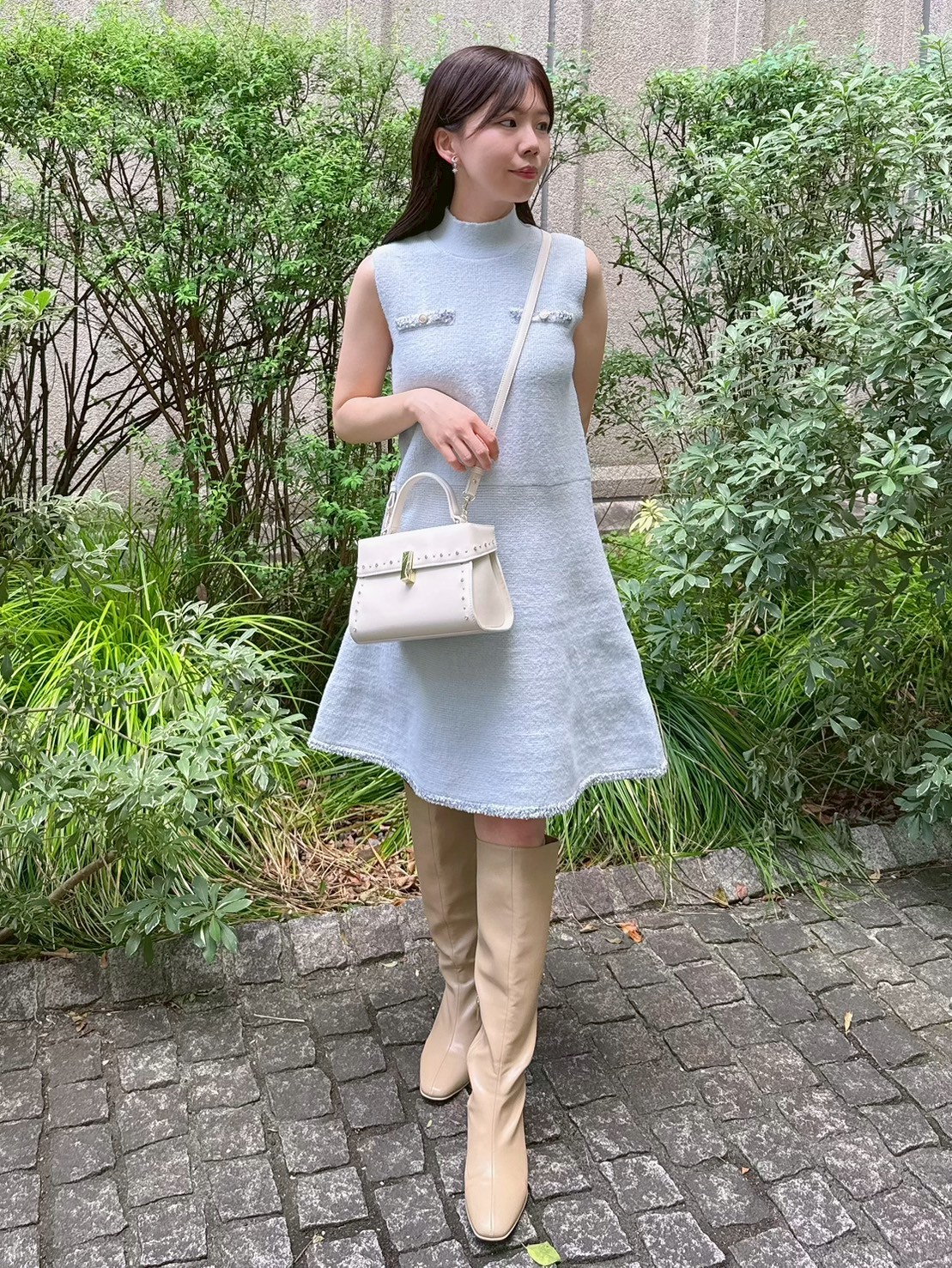 限定カラーあり】トリムミニニットワンピースセット(デイリー