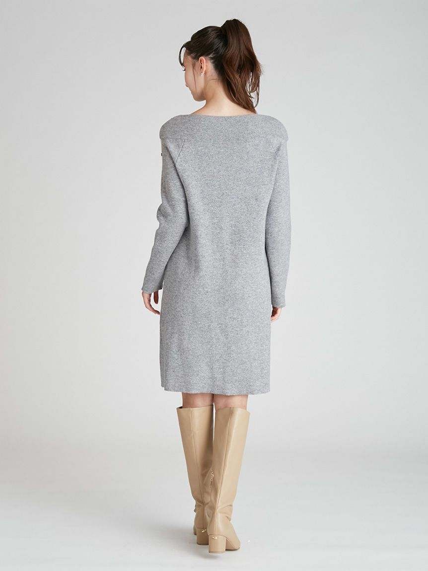 （K07660） ST.JOHN セントジョン　ニット　ワンピース　4　ビジュー 楽天市場】ワンピース 配色 襟 チェック柄 ビジュー 長袖 ニット