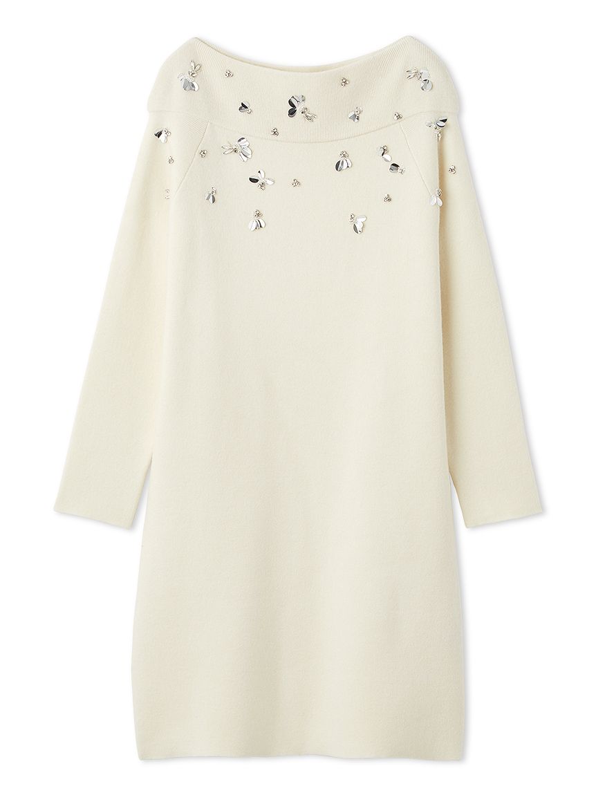 ペタルビジューニットワンピース(デイリーワンピース)｜DRESS（ドレス