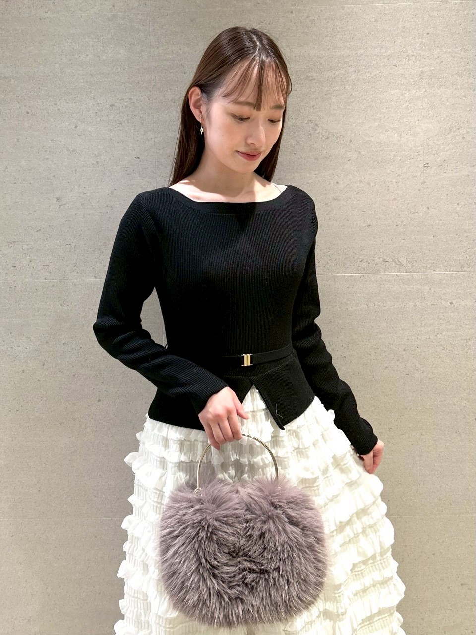 フリルティアードニットドッキングワンピース(デイリーワンピース