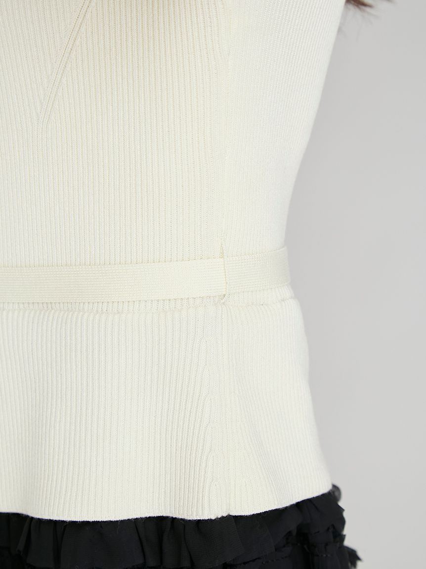 フリルティアードニットドッキングワンピース(デイリーワンピース