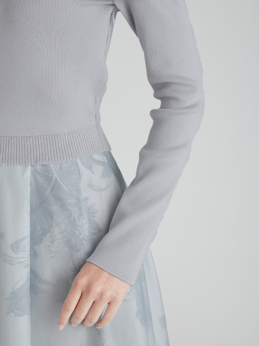 オフショルニットドッキングワンピース(ニットワンピース)｜DRESS