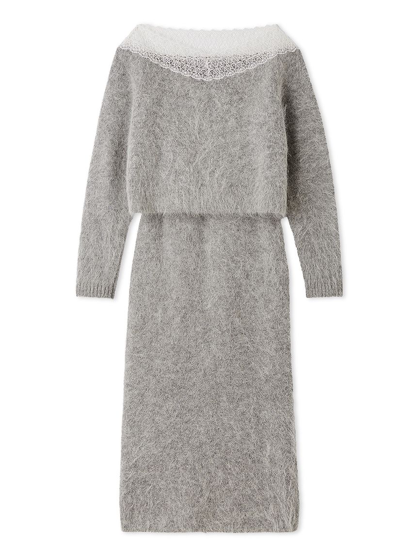 レーストリミングニットセットアップ(ニットワンピース)｜DRESS