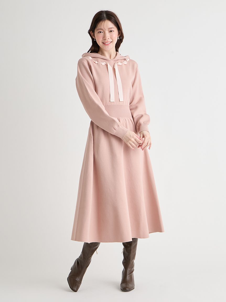 美品✨️セルフォード コルセットデザインニットワンピース ピンク CELFORD（セルフォード）の「コルセットデザインニットワンピース