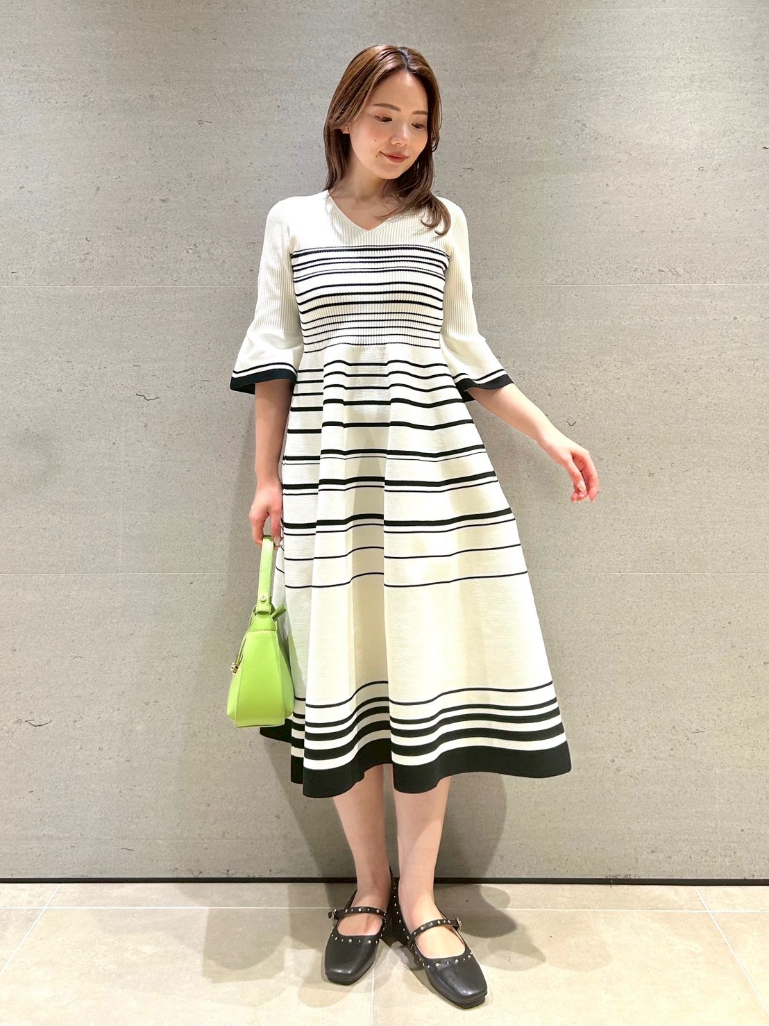 洗える】ベルスリーブホールガーメントワンピース(フォーマル